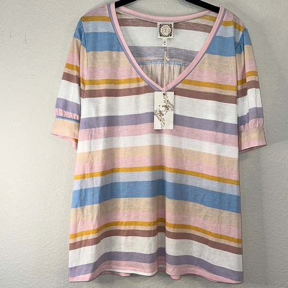 Blue‎ and Orange Relaxed Boxy T-Shirt - Picture 1 of 6